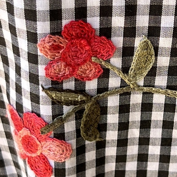 Karl Lagerfeld Floral Gingham Shift Dress - Picture 3 of 12